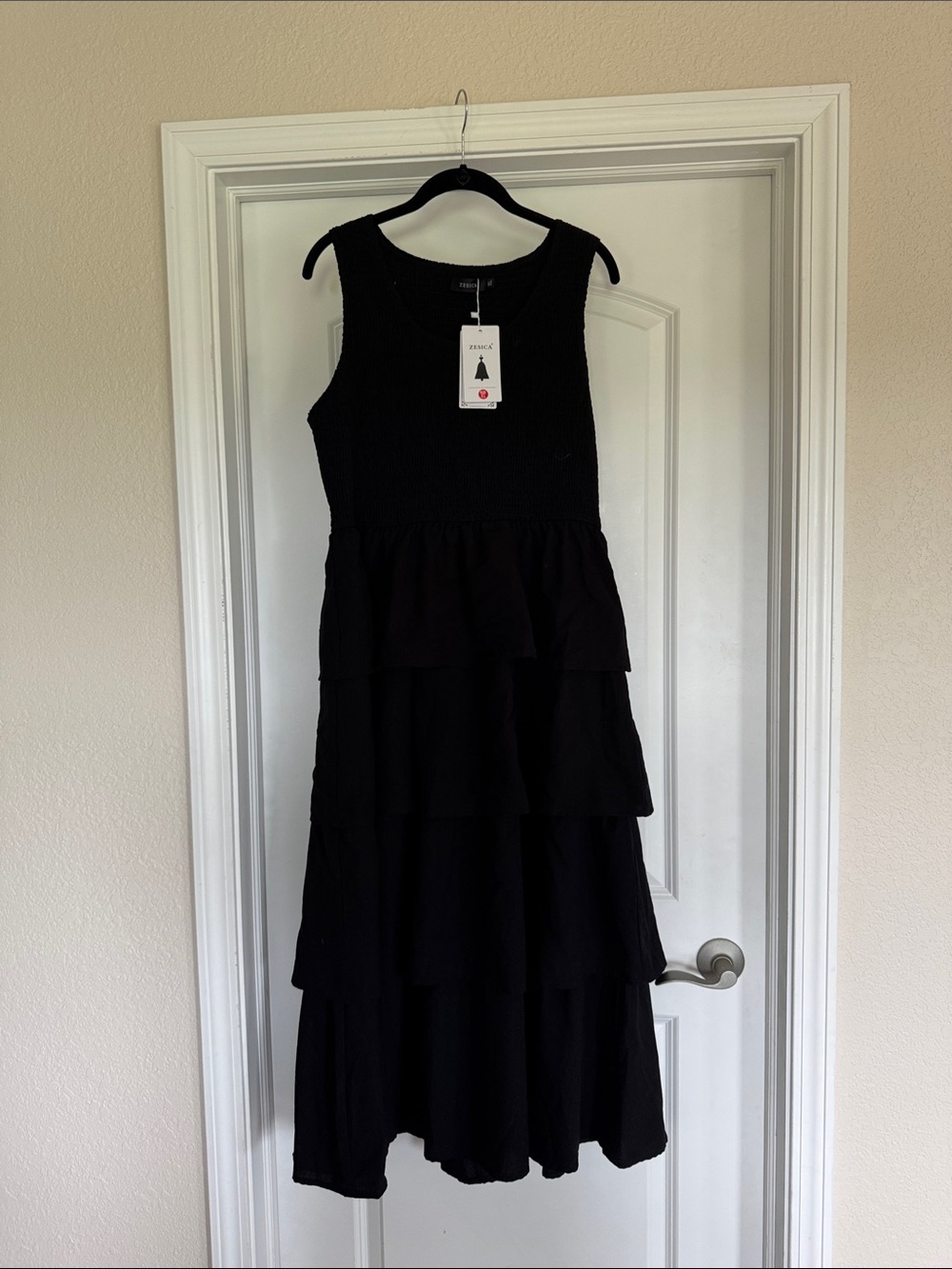 Sleeveless Black Tiered Dress - XL